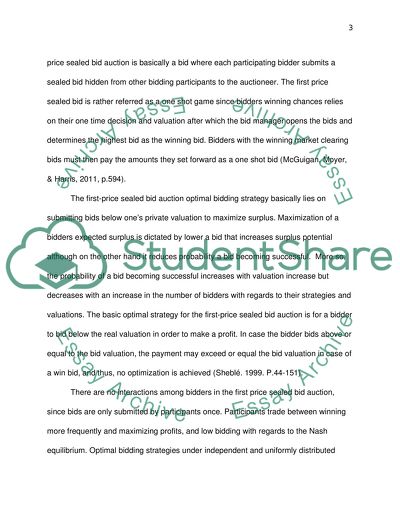 Optimal Bidding Strategies