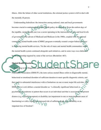 Mental Illness and the Criminal Justice System