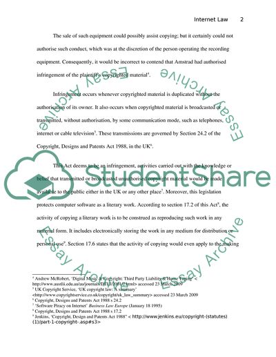 Internet Law and Home Copying