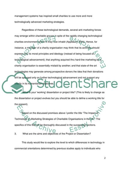 General Pro-forma for Completing a Dissertation or Project Proposal