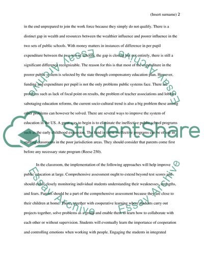 How To Improve Public Education in the US