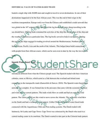 Historical Value of Water-Based Trade