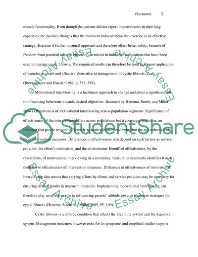 Cystic Fibrosis as a Chronic Condition