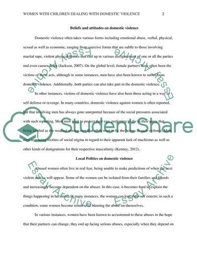 Women with Children Dealing With Domestic Violence