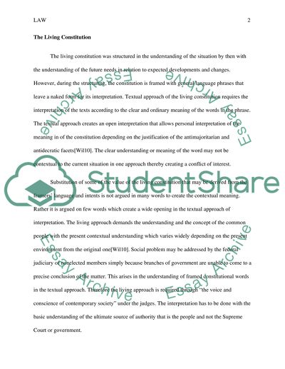 The Notion of A Living Constitution