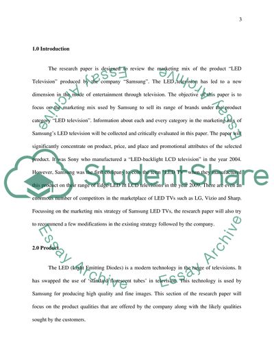 The Marketing Mix of LED Television by Samsung