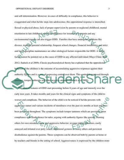 Oppositional Defiant Disorder