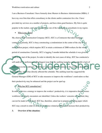 Workforce Motivation and Culture