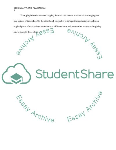 The different between originality and plagiarism