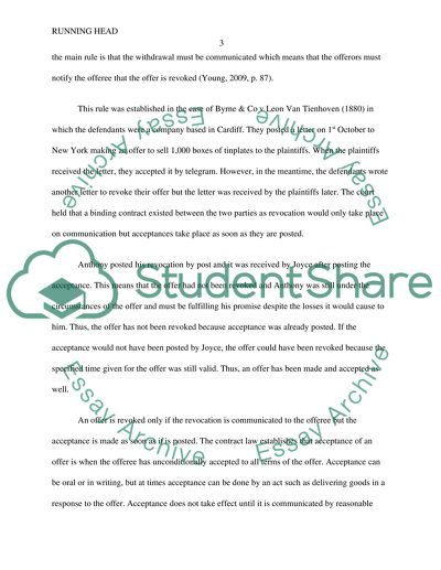 offer and acceptance essay