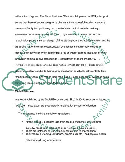 Supporting Ex-Prisoners in Their Lives after Prison