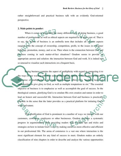 Business for the Glory of God by Grudem