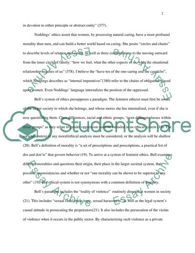 The Ethical Systems of Noddings and Bell