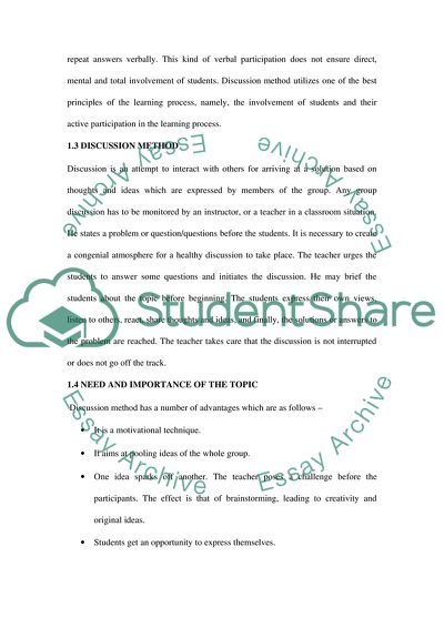 Teaching by Discussion