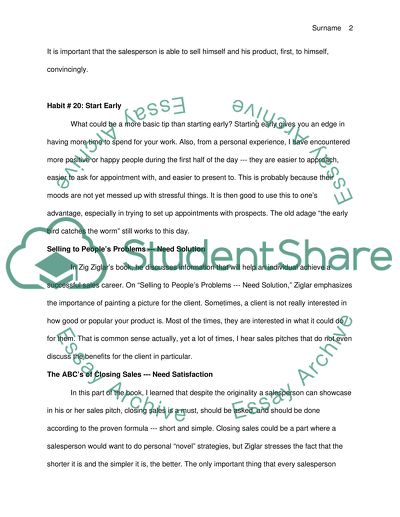 Marketing - Sales Habits of Highly Successful Salespeople