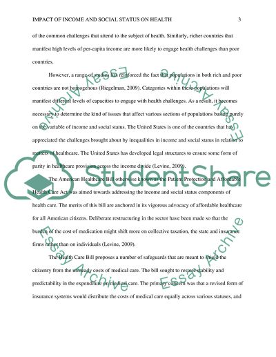 Impact of Income and Social Status on Health