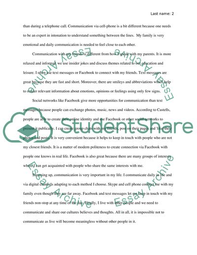 A description of your present living / communicating environment