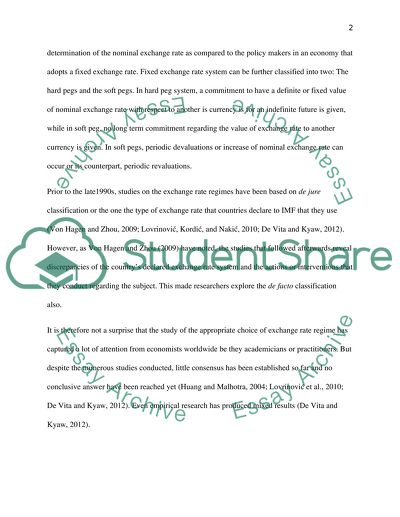 The Choice of Exchange Rate Regime: Does it affect Economic Growth