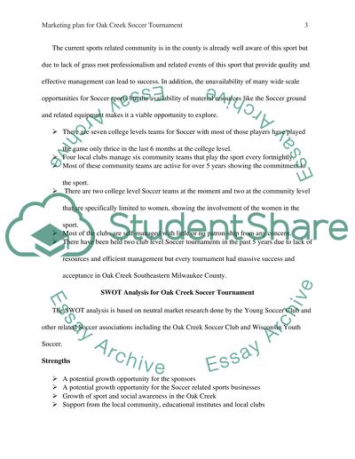 Description of the Oak Creek Soccer Tournament