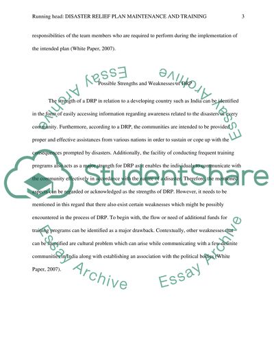 Maintenance and Training Requirement for DRP