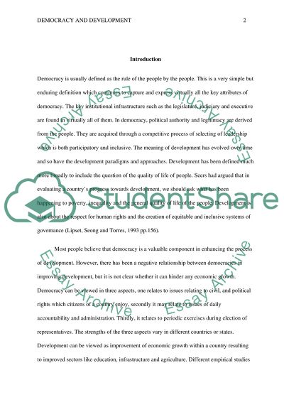 Is democracy necessary to bring development Discuss with examples