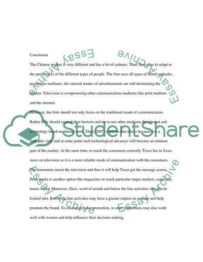 Tescos Brand and Sales Promotion in the Chinese Market