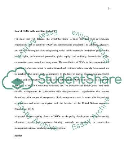 Role of NGOs in the Maritime Industry and Protection of Seafarers