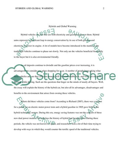 Hybrids and Global Warming