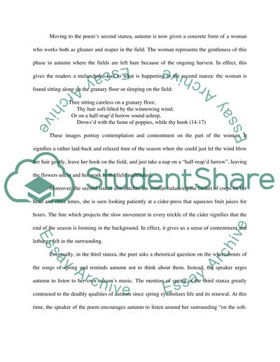 On the Ripeness of Life - Analysis of John Keats to Autumn