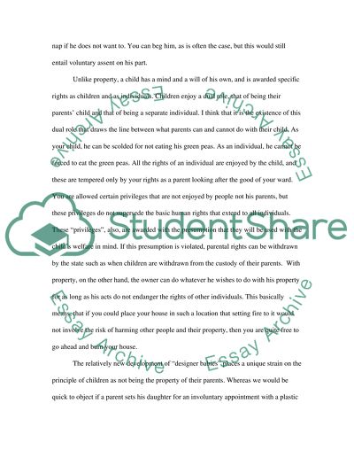 Designer Babies and the Concept of Children as Property