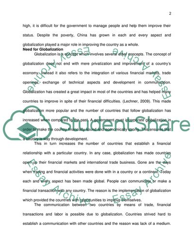 Impact and Need for Globalization