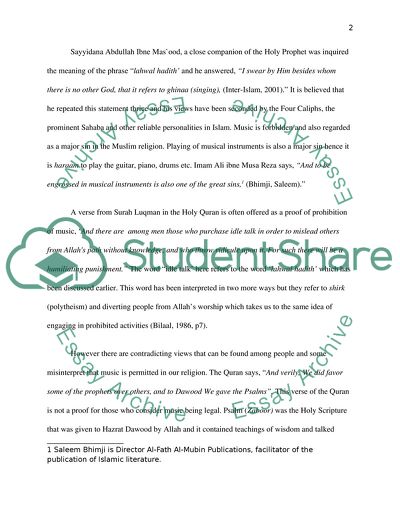 Islamic Tolerance to Music