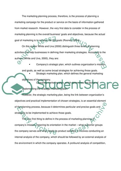 Strategic Marketing and Marketing Planning Process