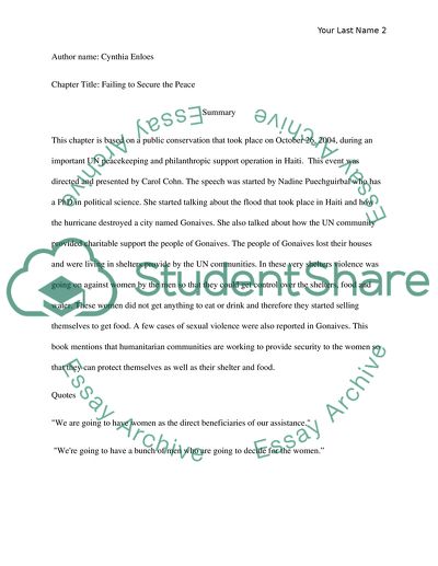 Summary for each of the reading