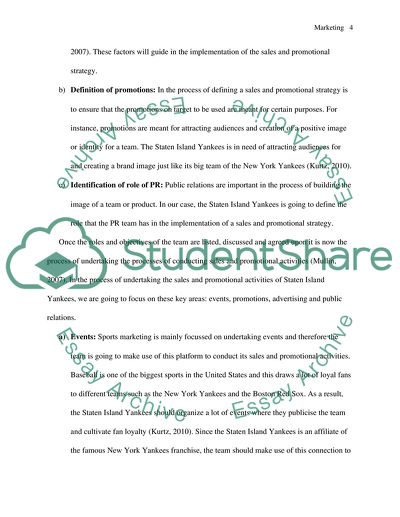 Sales and Promotion in Sports: Case of the Staten Island Yankees