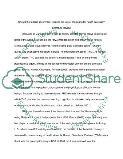 Should the federal government legalize the use of marijuana for health care use