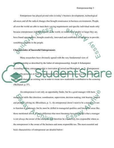 Characteristics of Successful Entrepeneurs