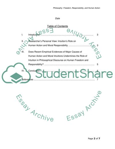 Philosophy - Freedom, Responsibility, and Human Action