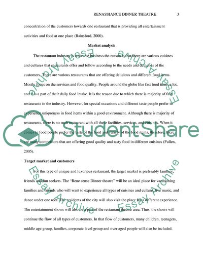 Proposal of New Venture: Renaissance Dinner Theatre