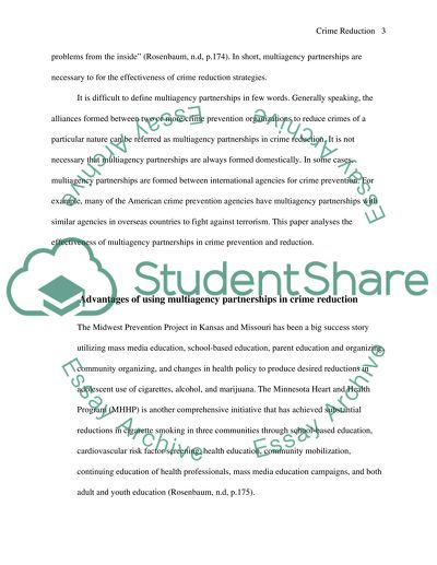 Criminal Justice: Effectiveness of multiagency partnerships in crime reduction