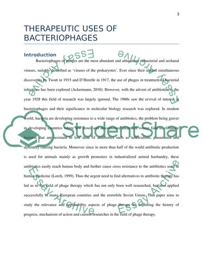 Therapeutic Uses of Bacteriophages