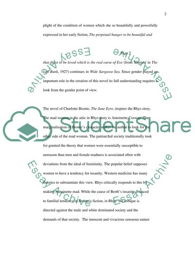 The idea of masculinity and femininity in Jean Rhys novel Wide Sargasso Sea