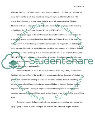 Political Heroism as depicted in The Man Who Shot Liberty Valance