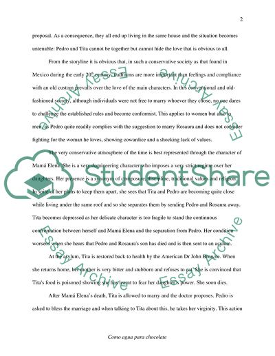 Interpretation of the film Like water for chocolate