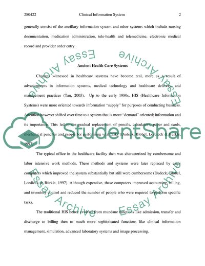 Evolution of Health Care Information Systems