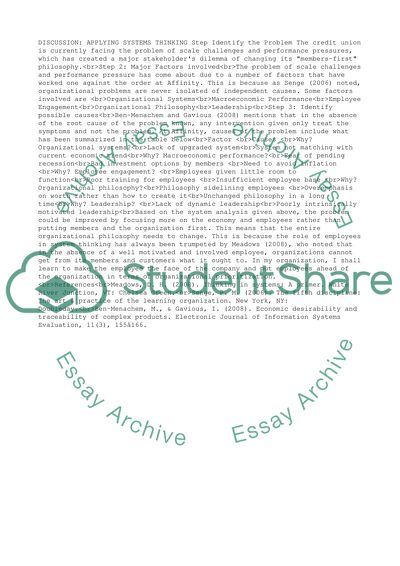 Discussion: Applying Systems Thinking