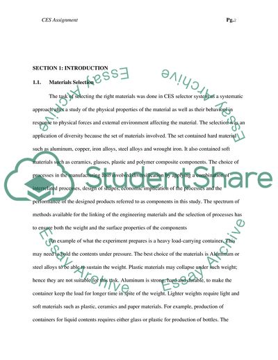 CES: Manufacturing Process Selection
