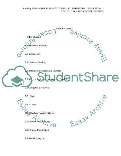 A Nurse Practitioner-Led Residential Behavioral Health Care Treatment Center