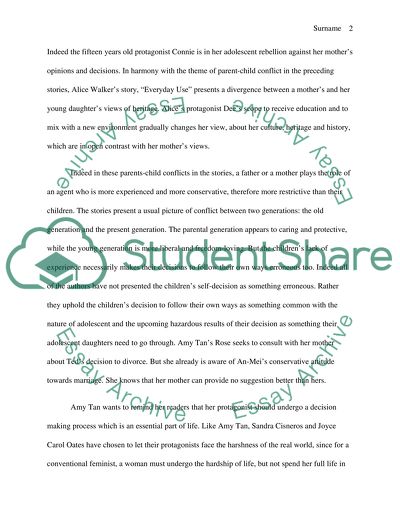 Parents-Children Conflicts in the Stories