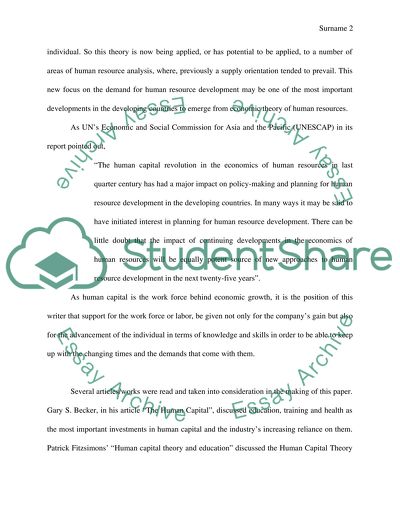 The Role of Human Capital in Economic Growth
